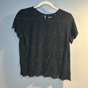 Black eyelet lace top